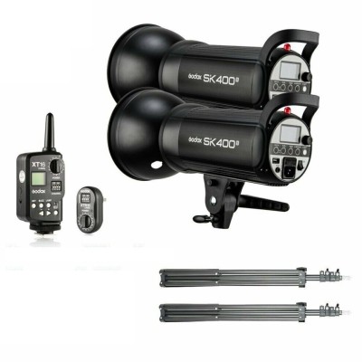800Ws 2x Godox SK400II 400W 2.4G Studio Flash Strobe Light Head Kit 